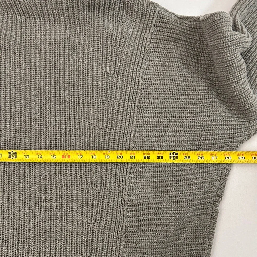 Free People Turtleneck Sweater Womens Small Gray‎ Oversized Chunky Cable Knit